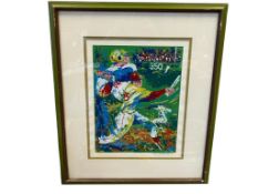 TED TANABE LIMITED EDITION BASEBALL SERIGRAPH TITLED BATTER UP CIRCA 1970'S