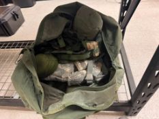 U.S. MILITARY GEAR INCLUDING DUFFLE BUG OUT BAG, TACTICAL VEST WITH CANTEEN, AND MILITARY BACKPACK