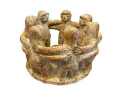 CIRCLE OF FRIENDS PRIMITIE STYLED POTTERY VOTIVE HOLDER