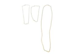 THREE 14K YELLOW GOLD FASHION NECKLACES