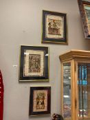 THREE EGYPTIAN PAPYRUS PAINTINGS OF EGYPTIAN MYTHOLOGY