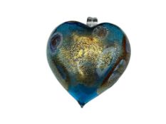 BLOWN ART GLASS VETRO ARTISTICO MURANO ITALIAN ART GLASS HEART ORNAMENT