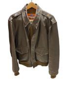 VINTAGE COOPER LEATHER AVIATOR JACKET WITH TWO AIR FORCE SHOULDER PINS