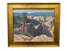 VALERIE ORLEMANN UTAH ARTIST ORIGINAL OIL ON CANVAS LANDSCAPE PAINTING DANCING ON THE EDGE (STUDY)