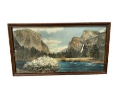 VINTAGE 1940'S HAND COLORED PHOTOGRAPH OF YOSEMITE FALLS