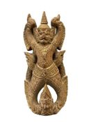 HINDU AND BUDDHIST MYHTHOLOGY CARVED WOOD STATUE OF GARUDA