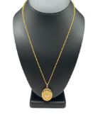 14K GOLD GILLED LOCKET AND CHAIN NECKLACE
