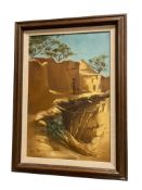 20TH CENTURY MIDDLE-EAST ORIGIANL OIL ON CANVAS PAINTING SEMI-ARID REGION