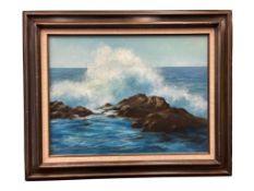 MARY CHADWELL PROLIFIC LOCAL RENO, NEVADA ARTIST ORIGINAL OIL PAINTING ON CANVAS TITLED BLUE SCAPE