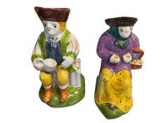 VINTAGE PORTUGESE POTTERY TOBY TYLE FIGURAL PEASANT PITCHERS BENTSON-WEST DESIGNS MADE IN PORTUGAL