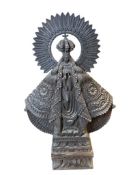 OUR LADY OF ZAPOPAN 20TH CENTURY HAND CARVED WOODEN MADONNA VIRGIN MARY STATUE