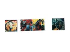 WESTLAND GALLERIES NATIVE AMERICAN STYLIZED HORSE PORTRAIT PRINTS ON CANVAS