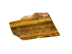 NATURAL AND POLISHED TIGERS EYE GEOLOGICAL SPECIMEN SAMPLE / METAMORPHIC ROCK / CHATOYANT GEMSTONE