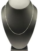 ITALIAN 14K WHITE GOLD BOX CHAIN LINK NECKLACE