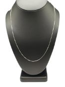 OROI DESIGNER HALLARMED ITALIAN MADE 14K WHITE GOLD BOX CHAIN NECKLACE