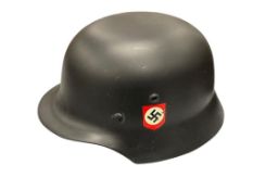 REPRODUCTION WWII GERMAN SS WAFEN METAL MILITARY HELMET WITH DOUBLE DECAL