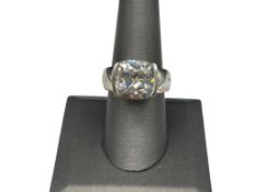 STERLING SILVER FACETED CZ FASHION RING