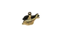 14K YELLOW GOLD FIGURAL DOLPHIN PENDANT