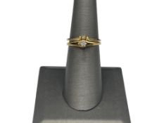 PAIR OF 10K YELLOW GOLD DIAMOND SOLITAIRE STACKABLE RINGS