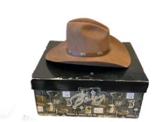 BAILEY WESTERN TOMBSTONE 2X BROWN WOOL FELT HAT WITH 4