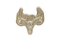 .999 FINE SILVER FIGURAL STAG SKUL ART BAR