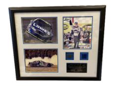 JIMMIE JOHNSON LIITED EDITION NASCAR COLLAGE PIECE OF SHEET METAL AND TIRE FROM 2004 SEASON