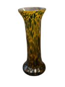 STUDIO ART GLASS HANDBLOWN TORTOISE SHELL VASE