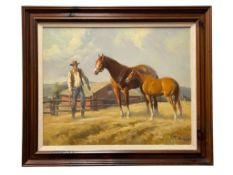 GERALD MCCANN AMERICA ARTIST ORIGINAL WESTERN OIL PAINTING ON CANVAS 