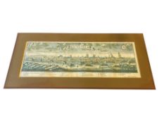 FB WERNER AND SILAS HAND COLORED PANORAMIC COPPER ENGRAVING BRAUNSCHWEIG GERMANY 1729