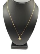 10K YELLOW GOLD PERIDOT, AMETHYST, CITRINE, AND TOPAZ SQUARE PENDANT ON 14K YELLOW GOLD NECKLACE