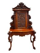 19TH CENTURY FRENCH RENAISSANCE REVIVAL BUFFET OR VAISSELIER LION HEAD AND DOLPHIN CARVINGS