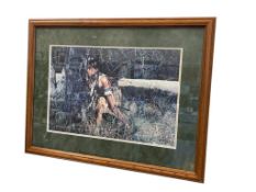 CRAIG TENNANT NATIVE AMERICAN PRINT OF A YOUNG NATIVE AMERICA BOY HUNTING