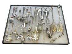 ASSORTED SILVERPLATED FLATWARE INCLUDING SERVING UTENSILS AND SPOONS