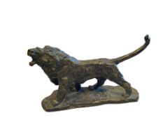 EARLY 20TH CENTURY BRONZE LION SCULPTURE POSSIBLY BY SEIBO KITAMURA