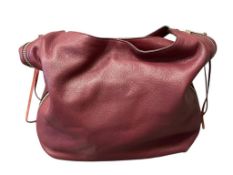 REBECCA MINKOFF PLUM PEBBLED LEATHER LARGE TOTE