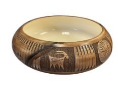 NAVAJO FOUR CORNERS NATIVE AMERICAN ARTIST DWAYNE BLACKHORSE HAND MADE POTTERY BOWL