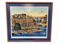 HIRO YAMAGATA HAND SIGNED 1985 LIMITED EDITION SERIGRAPH TITLED MARRIAGE NO. 234-295 WITH STAMP