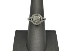 10K WHITE GOLD DIAMOND WEDDING BAND FEATURING ROUND BRILLIANT CUT DAIMONDS