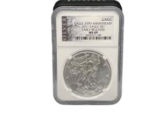2011 AMERICAN SILVER EAGLE 25TH ANNIVERSARY EARLY RELEASES NGC MS69