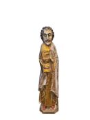20TH CENTURY CARVED WOOD RELIGIOUS FIGURE, SANTOS SPANISH SAINT FIGURE