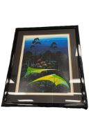 EYVIND EARLE DISNEY BACKGROUND ILLUSTRATOR 1987 LIMITED EDITION SERIGRAPH INLAND FROM THE SEA