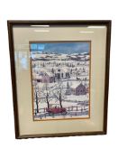 WOLCOTT 1977 IRA ROBERTS PUBLISHING PRINT TITLED MODEL T WINTER