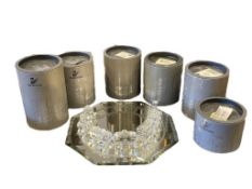 SWAROVSKI CRYSTAL SIX-PIECE MINIATURE TRAIN SET NO. 7471 WITH MIRRORED TRACK EACH WITH ORIGINAL BOX