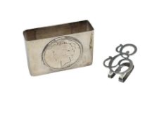 VINTAGE STERLING SILVER CIGARETTE CASE LINER AND STERLING SILVER MONEY CLIP