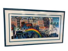 HIRO YAMAGATA HAND SIGNED 1985 LIMITED EDITION SERIGRAPH TITLED BUBBLES, CITYSCAPE