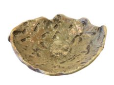 TONY EVANS BRUTALIST FREEFORM RAKU POTTERY CONSOLE BOWL DATED 1952