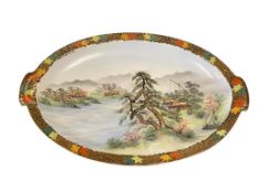 MID TO LATE 20TH CENTURY JAPANESE HAND PAINTED PORCELAIN PLATTER