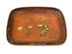 ANTIQUE JAPANESE MEIJI PERIOD MIXED METALS WOVEN TRAY