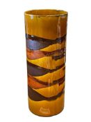 ROYAL HAEGER POTTERY CYLINDER VASE IN MARIGOLD EARTH WRAPPED LAVA