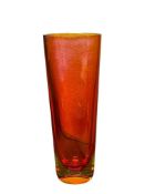 PAULY & C. VENETIAN MURANO ART GLASS AMBERINA TALL GLASS VASE MADE IN ITALY